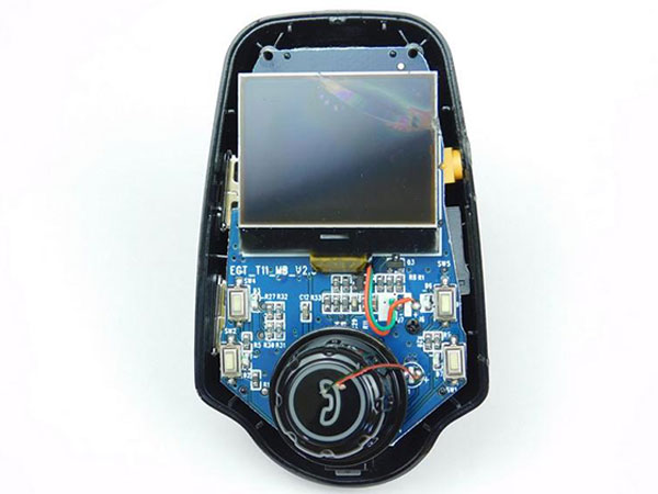 The front cover removed revealing the PCB